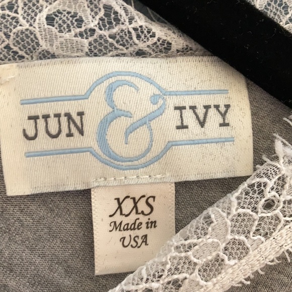 White lace shoulder on gray from Francesca’s - Picture 2 of 3